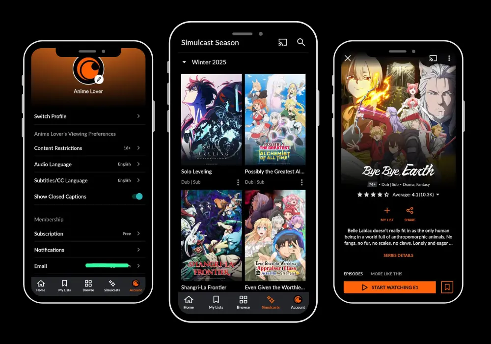 Crunchyroll Mod APK for PC 